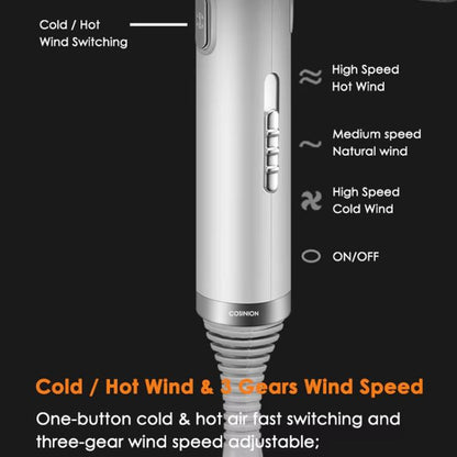 T-Shaped Hair Dryer with Smart Inverter Technology High-Power Blow Dryer for Home & Salon Use EU Plug(Gray) by bashfashion