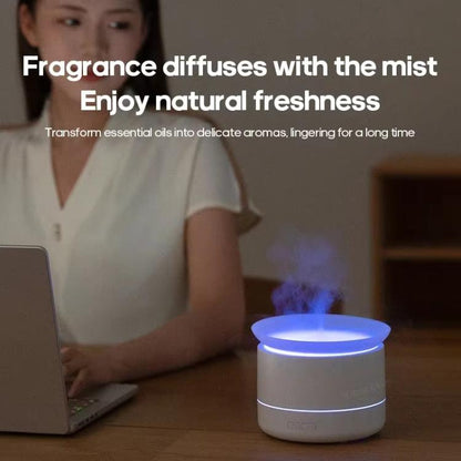 200ml Sea of Clouds Aroma Diffuser Essential Oil Humidifier with 7-Color Mood Lights USB-Powered, Color: Lava White by bashfashion